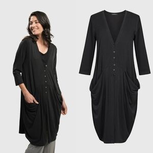 Alembika Essential Draped Cocoon Jacket Charcoal